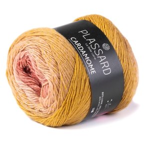 Plassard - Cardamome - cashmere/merino uldgarn - Bordeaux/Karry (72) - 100g