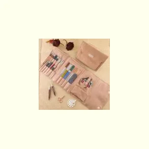 KnitPro - Etui til str�mpe - og rundpinde - Clay edition - Lysebrunt ruskind
