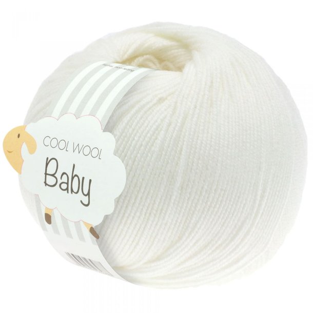 Lana Grossa - Cool Wool Baby - merino uldgarn - Hvid (207) - 50g