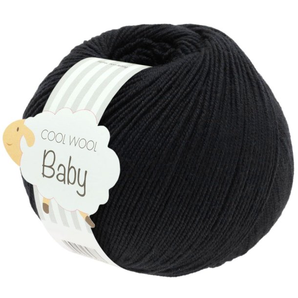 Lana Grossa - Cool Wool Baby - merino uldgarn - Sort (278) - 50g