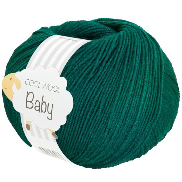 *Lana Grossa - Cool Wool Baby - merino uldgarn - Mrkegrn (320) - 50g