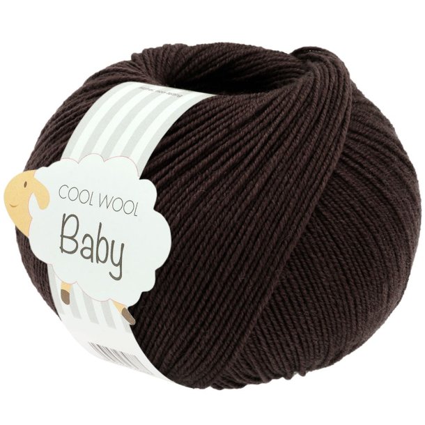 Lana Grossa - Cool Wool Baby - merino uldgarn - Sortbrun (333) - 50g