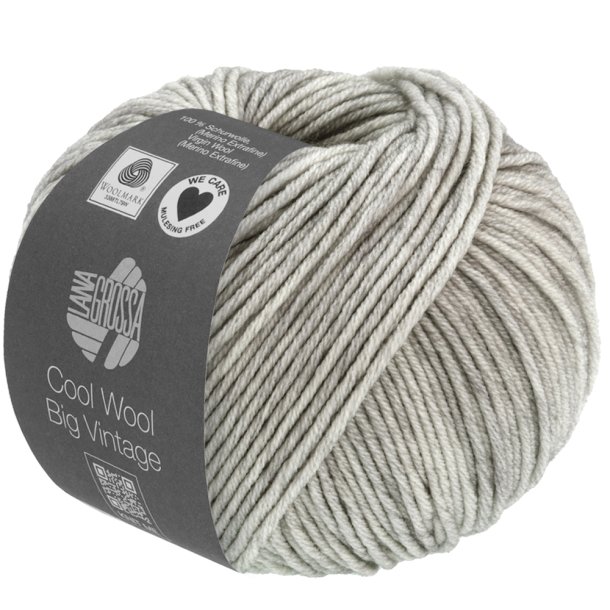Lana Grossa - Cool Wool Big Vintage - merino uldgarn - Lysegr (7169) - 50g