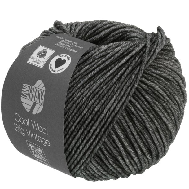 Lana Grossa - Cool Wool Big Vintage - merino uldgarn - Anthrazit (7170) - 50g