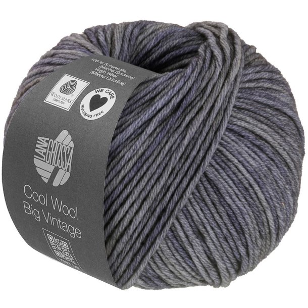 Lana Grossa - Cool Wool Big Vintage - merino uldgarn - Mrkegr (7191) - 50g
