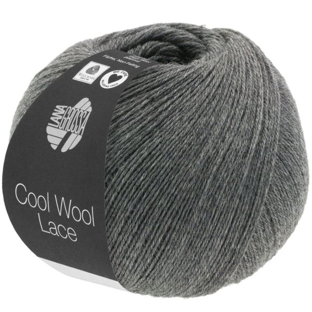 Lana Grossa - Cool Wool Lace - merino uldgarn - Mrkegr (26) - 50g