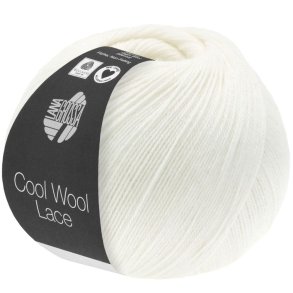Lana Grossa - Cool Wool Lace - merino uldgarn - Hvid (28) - 50g