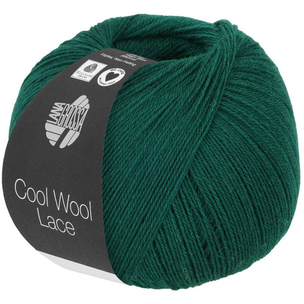 Lana Grossa - Cool Wool Lace - merino uldgarn - Mrkegrn (42) - 50g