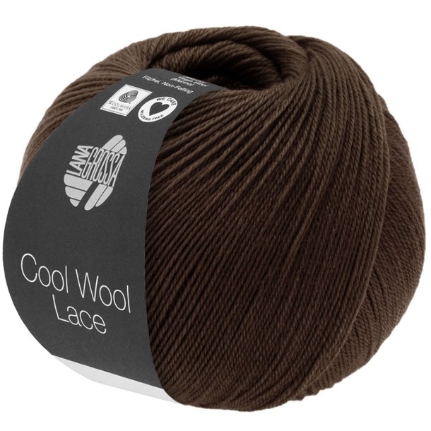 Lana Grossa - Cool Wool Lace - merino uldgarn - Sortbrun (57) - 50g
