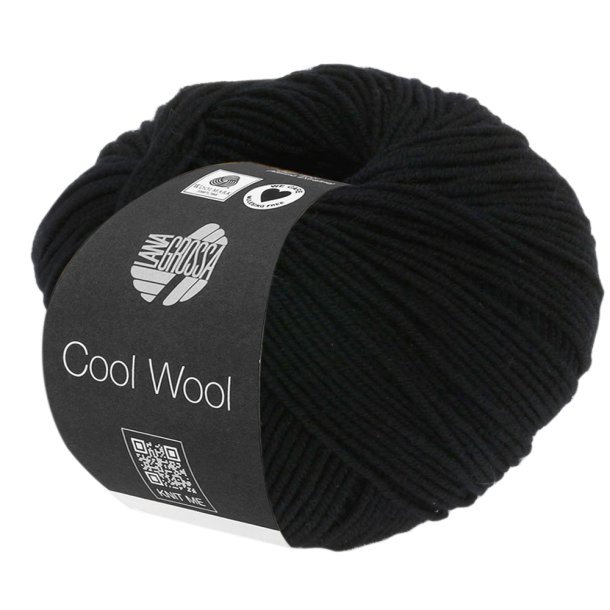 Lana Grossa - Cool Wool - Merino uldgarn - Sort (433) - 50g