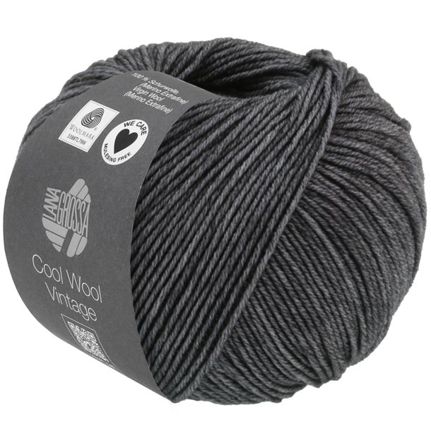 Lana Grossa - Cool Wool Vintage - merino uldgarn - Sort (7370) - 50g
