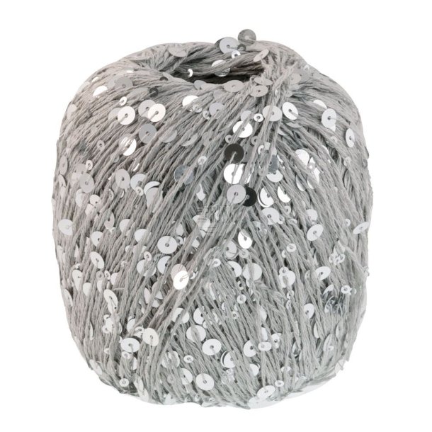 Lana Grossa - Cosmo - Effektgarn med pailletter - Lys gr� 02 - 100g
