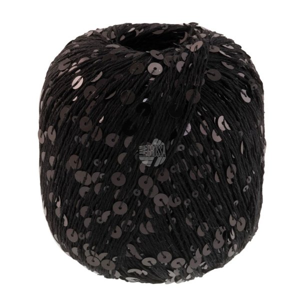 Lana Grossa - Cosmo - Effektgarn med pailletter - Sort 05 - 100g
