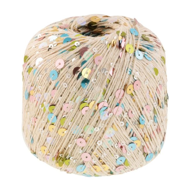 Lana Grossa - Cosmo - Effektgarn med pailletter - Lys beige 11 - 100g