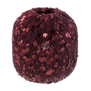 Lana Grossa - Cosmo - Effektgarn med pailletter - Burgunder 17 - 100g