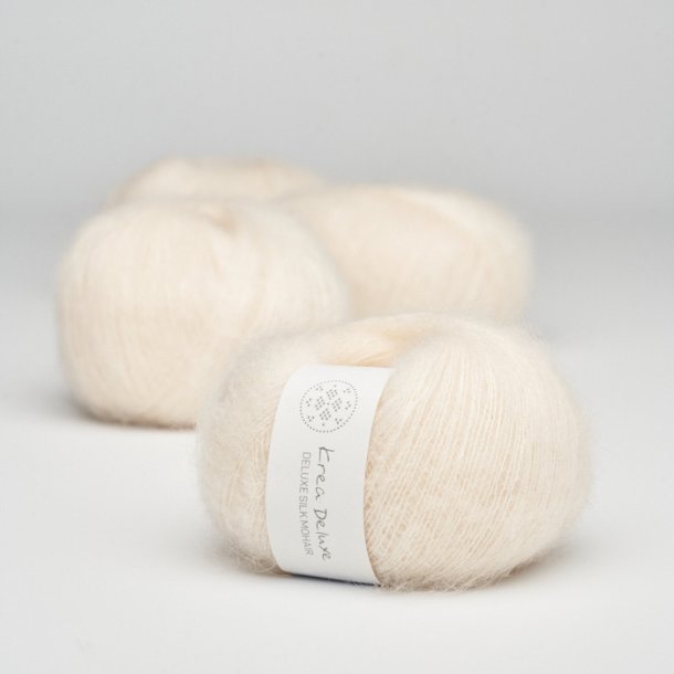 Krea Deluxe - Deluxe Silk Mohair garn - 20 g, fv 02 creme