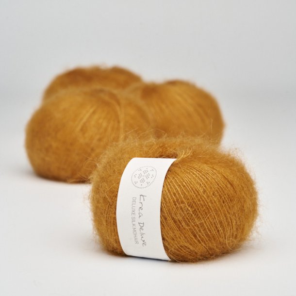 Krea Deluxe - Deluxe Silk Mohair garn - 20 g, fv 09 sennepsgul
