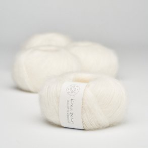 Krea Deluxe - Deluxe Silk Mohair garn - 20 g, fv 01 Natur hvid
