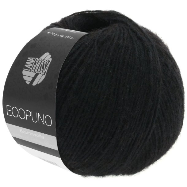 Lana Grossa - Ecopuno - bomuld/merino/alpaca garn - Sort (16) - 50g