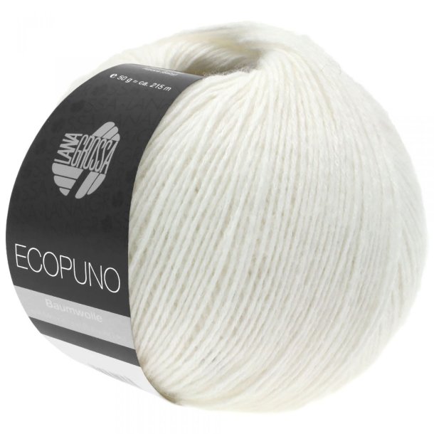 Lana Grossa - Ecopuno - bomuld/merino/alpaca garn - Hvid (26) - 50g