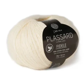 Plassard - Fidele - uld/bomuldsgarn - Rhvid (02) - 50g