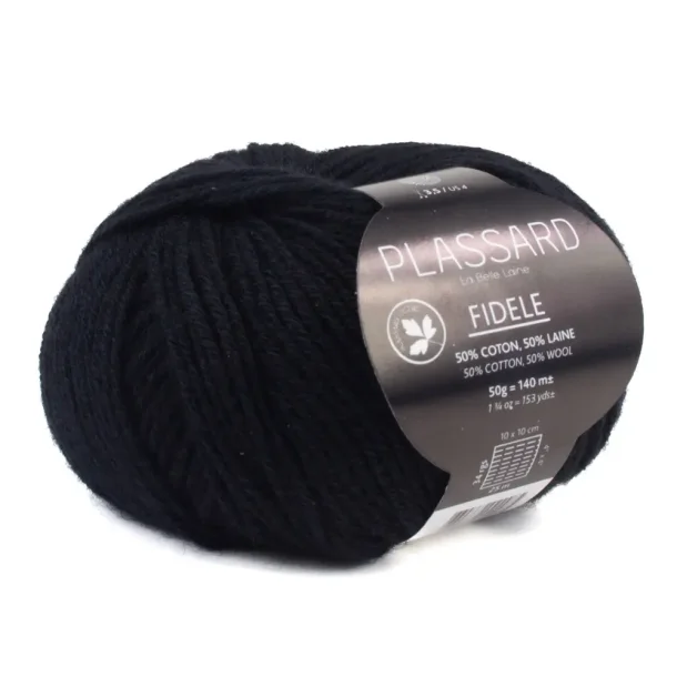 Plassard - Fidele - uld/bomuldsgarn - Sort (99) - 50g