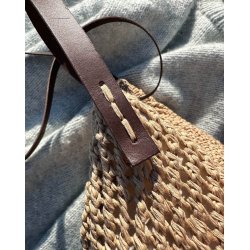 PetiteKnit - L�derrem til Florence Bag - M�rkebrun