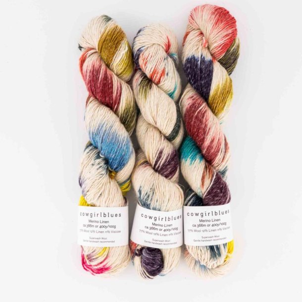 Cowgirl Blues - Merino Linen Gradient - Merinould og hrgarn - "Cape Carnival" - 100g