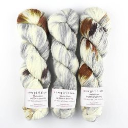 Cowgirl Blues - Merino Linen Gradient - Merinould og hrgarn - "Writing in the Sand" - 100g