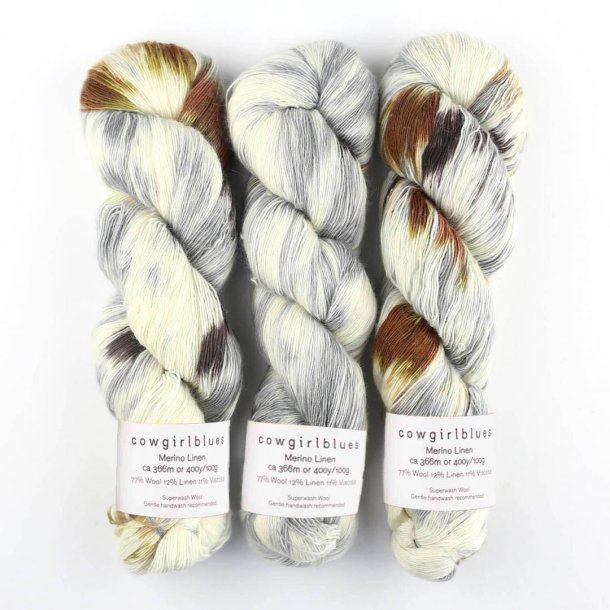 Cowgirl Blues - Merino Linen Gradient - Merinould og hrgarn - "Writing in the Sand" - 100g