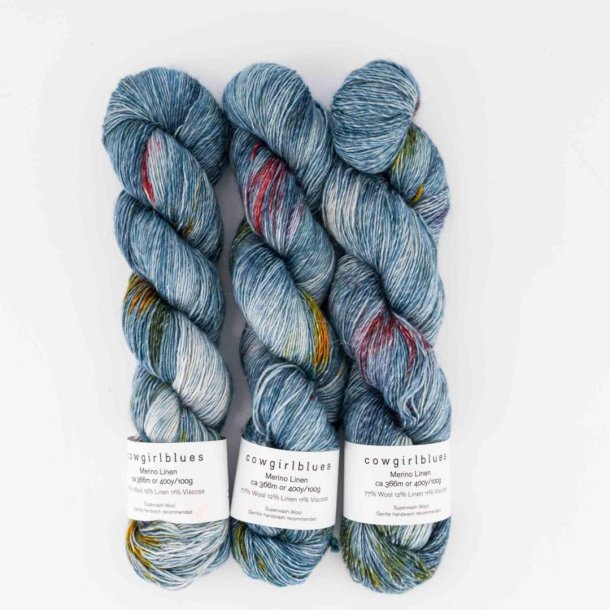 Cowgirl Blues - Merino Linen Gradient - Merinould og hrgarn - "Shoop Shoop" - 100g
