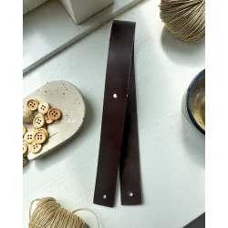 PetiteKnit - Lderrem til Juno Bag - Mrkebrun