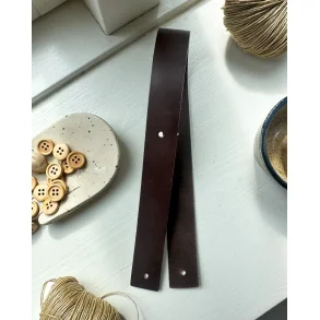 PetiteKnit - Lderrem til Juno Bag - Mrkebrun