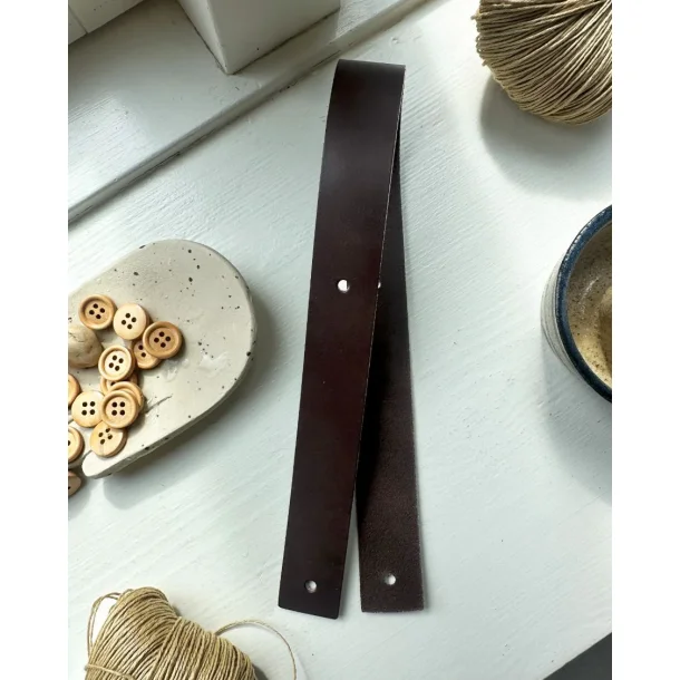 PetiteKnit - Lderrem til Juno Bag - Mrkebrun