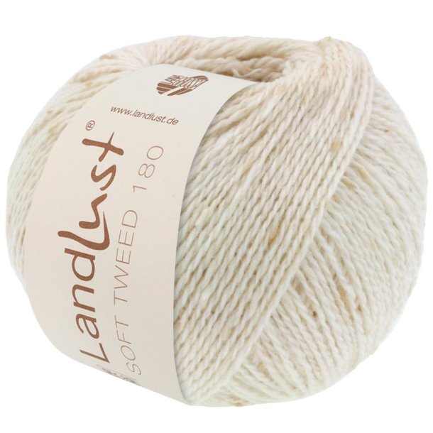Lana Grossa - Landlust Soft Tweed 180 - merino uldgarn - Natur (0101) - 50g