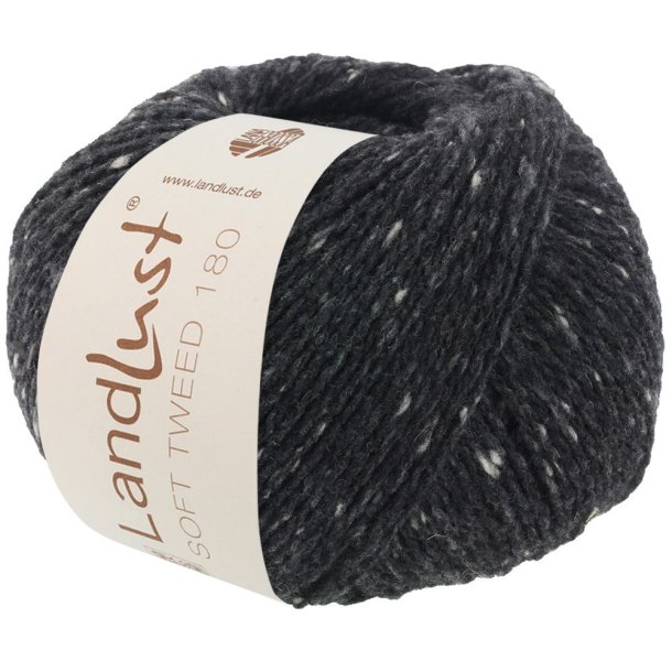 Lana Grossa - Landlust Soft Tweed 180 - merino uldgarn - Sort (0106) - 50g