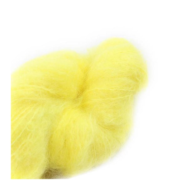 Cowgirlblues - Fluffy Mohair garn Solids - Lemon - 100g