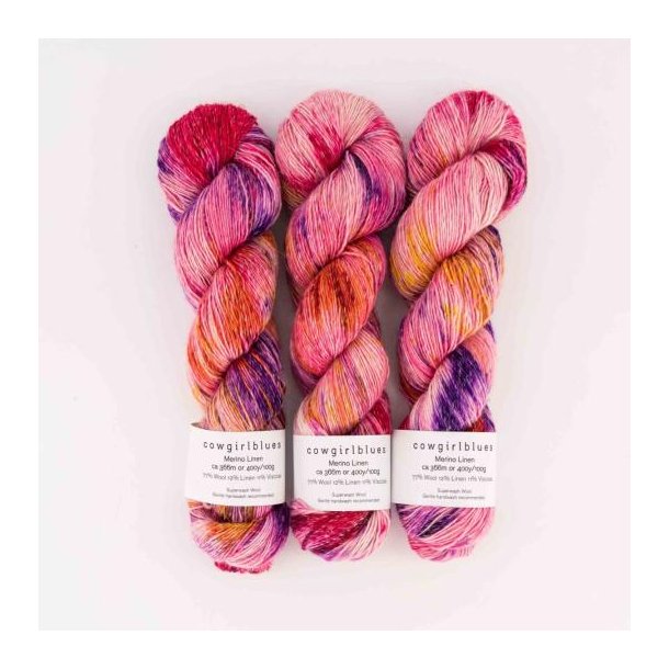 Cowgirl Blues - Merino Linen Gradient - Merinould og hrgarn - "Respect" - 100g