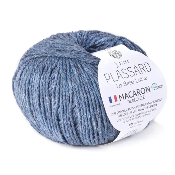 Plassard - Macaron - recycled bomuld/silke garn - Lysebl (24) - 50g