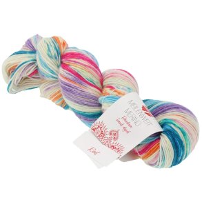 *Lana Grossa - Meilenweit Merino Rainbow hndfarvet - merino uldgarn - Raat (7012) - 100g