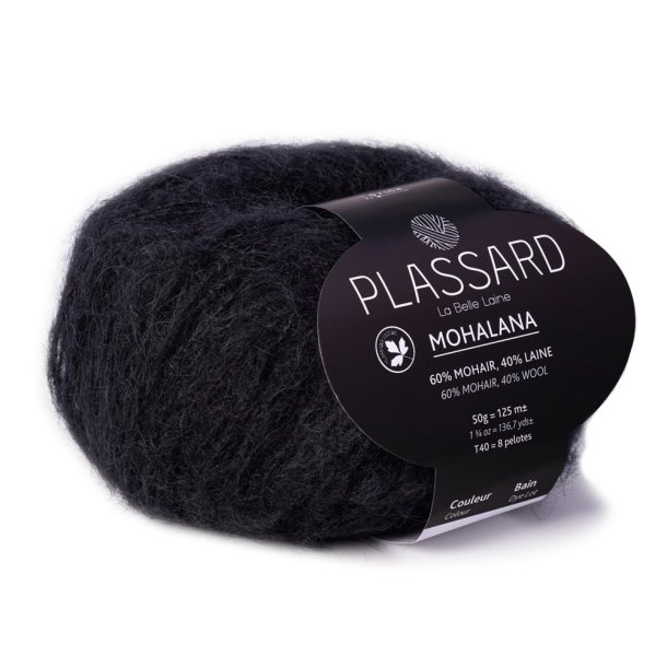 Plassard - Mohalana - Mohair/uldgarn - Sort (99) - 50g