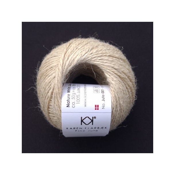 Karen Klarbk - Jutegarn - Nature White 2/10 - 50g = 80m