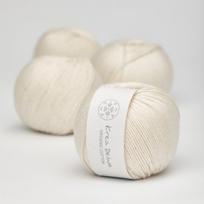Krea Deluxe - Organic Cotton 50 g, fv. 01 natur hvid - kologisk bomuldsgarn