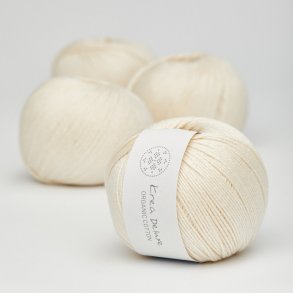 Krea Deluxe - Organic Cotton 50 g, fv. 02 creme - kologisk bomuldsgarn