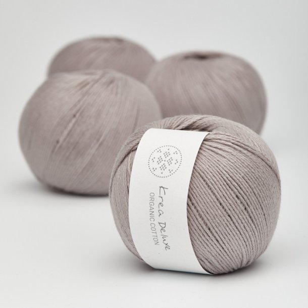 Krea Deluxe - Organic Cotton 50 g, fv. 19 sart grlilla - kologisk bomuldsgarn