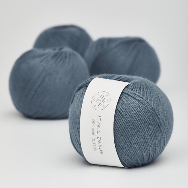 Krea Deluxe - Organic Cotton 50 g, fv. 26 mrk bl - kologisk bomuldsgarn