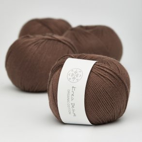 Krea Deluxe - Organic Cotton 50 g, fv. 29 mrk brun - kologisk bomuldsgarn