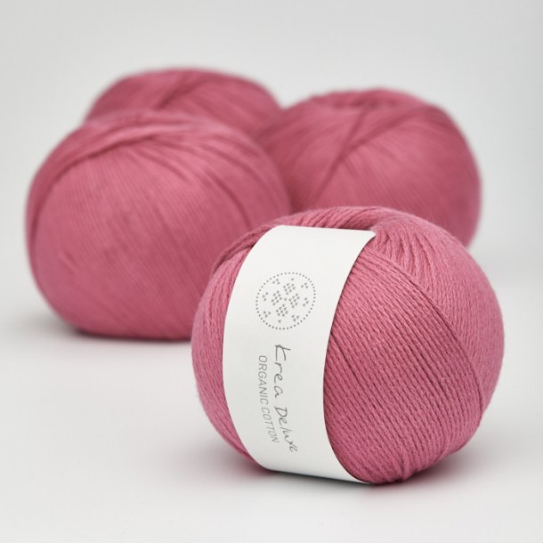 Krea Deluxe - Organic Cotton 50 g, fv. 34 pink - kologisk bomuldsgarn