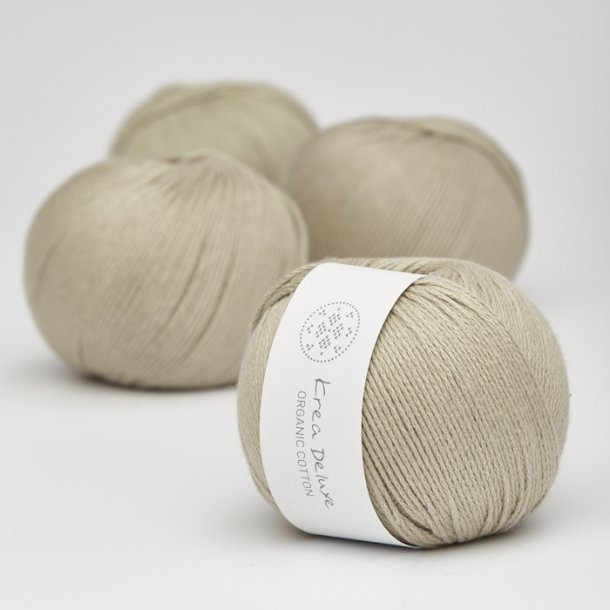 Krea Deluxe - Organic Cotton 50 g, fv. 39 khaki grn - kologisk bomuldsgarn