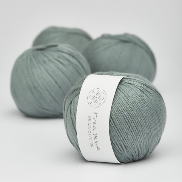 Krea Deluxe - Organic Cotton 50 g, fv. 41 stvet grn - kologisk bomuldsgarn